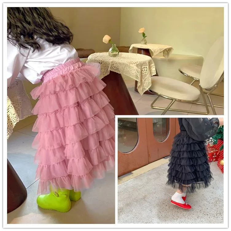 

Весна-Осень 2022, Милая юбка принцессы для девочек, два цвета