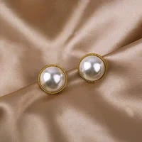 french vintage elegant round pearl ear studs for women butterfly irregular knot bow earring fashion korean earing jewelry gifts