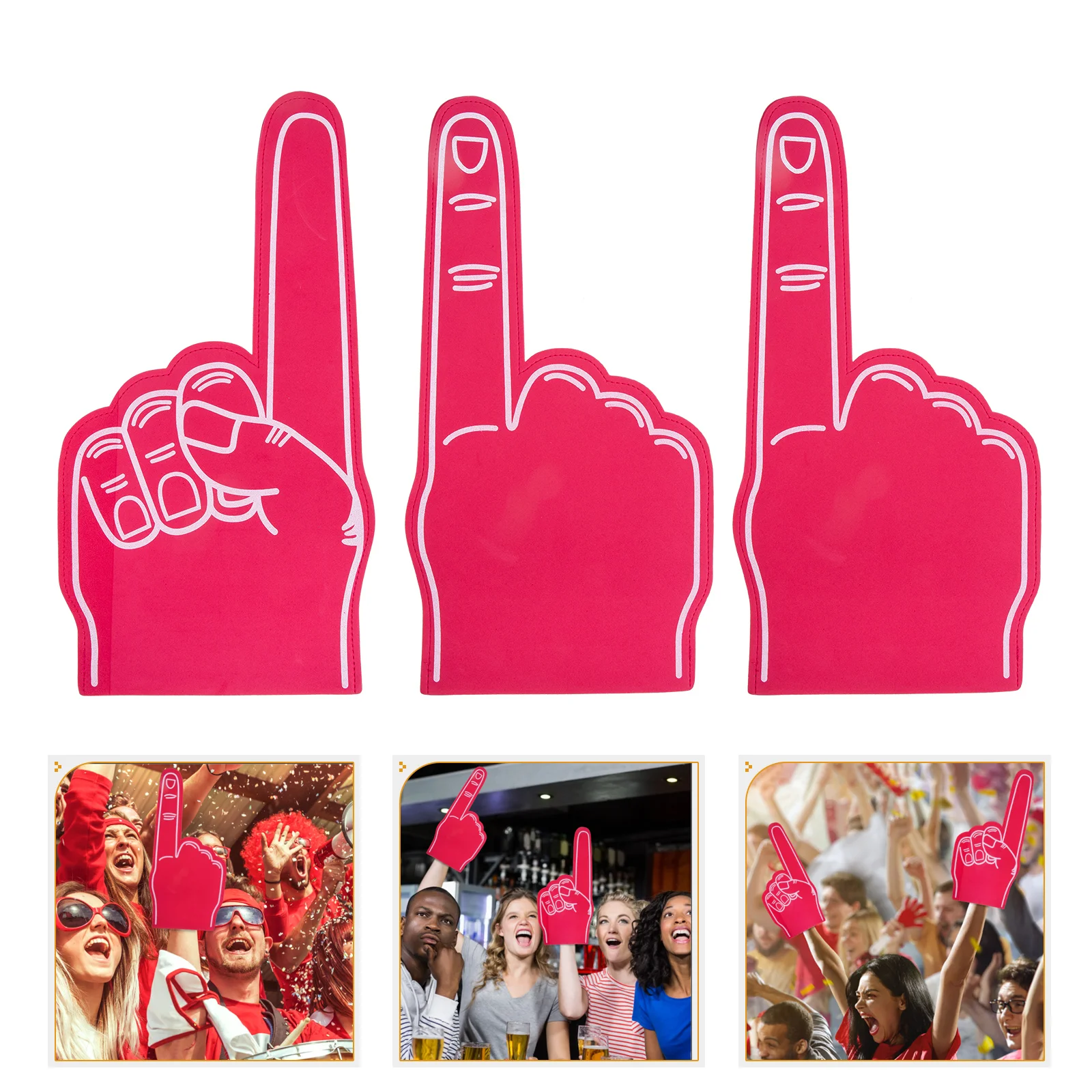 

Finger Foam Foams Sports Cheerleading Hand Party Fingers Favors Props Cheer Football Noise Events Makers Cheerleader Event Giant