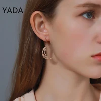 yada sun moon dangle earring asymmetric abstract star drop earrings for women short hollow earings fashion jewelry er220005