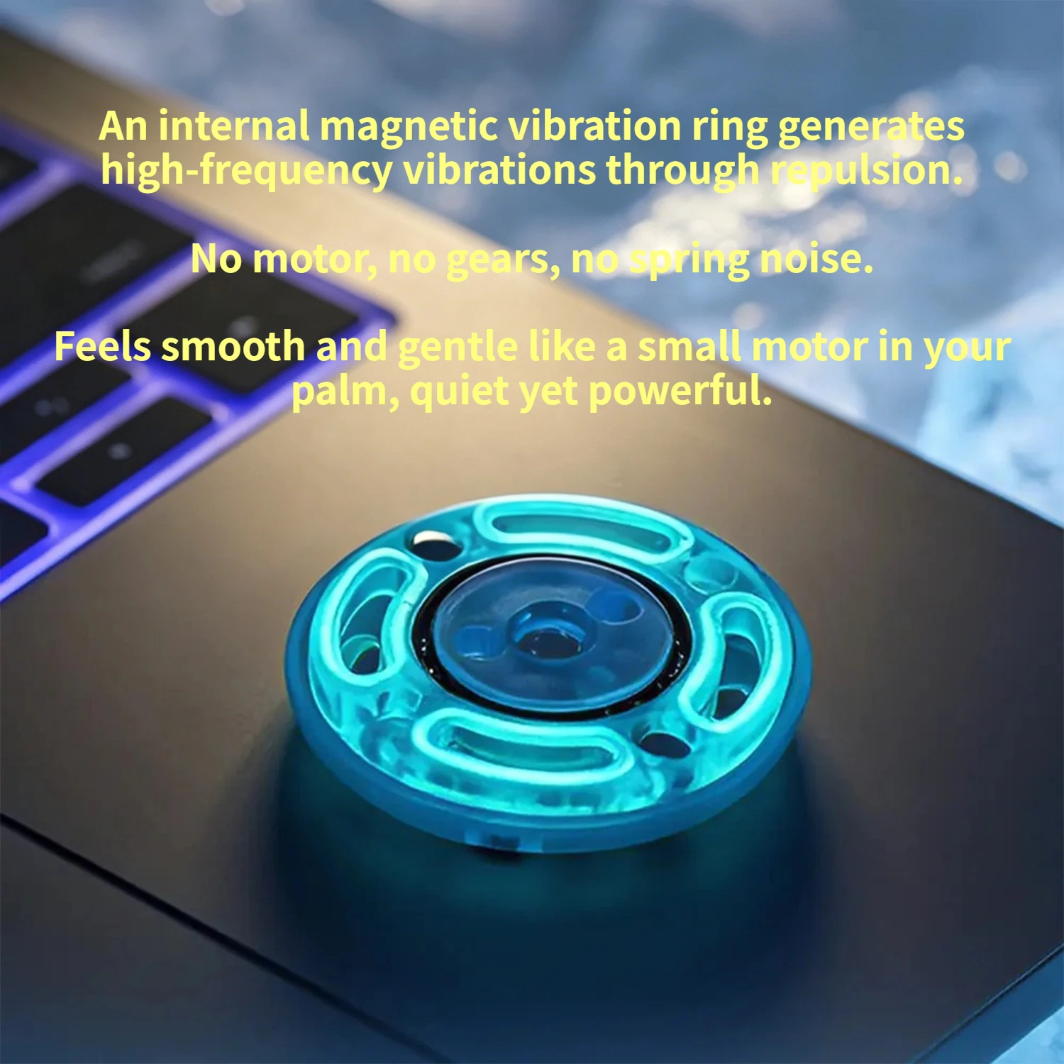 Фото GAO EDC Ice Blue Motor Frozen Новая улучшенная магнитная вибрационная сенсорная игрушка-антистресс в виде монеты №3