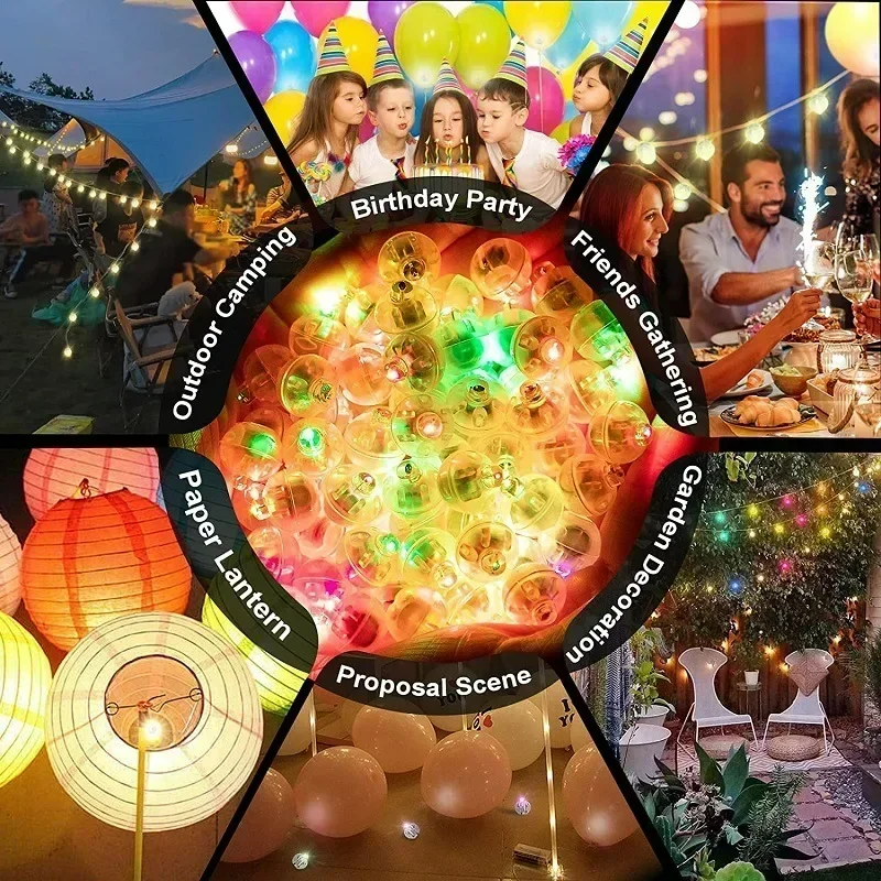 100/10 светодиодных шариков разноцветные лампочки-неваляшки лампочки для