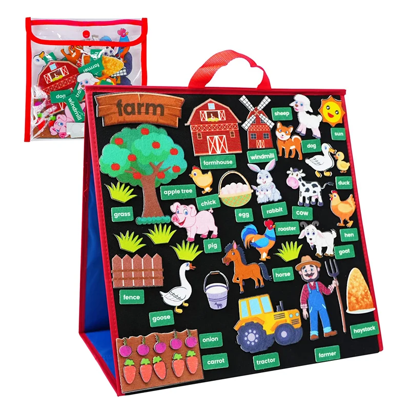 

Доска фланелевая Складная для малышей, фетровая доска с рассказами про животных, для дошкольного возраста, для обучения