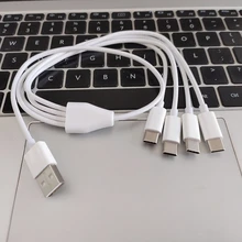 멀티 4 in 1 USB C 긴 충전기 케이블, 충전 코드 여러 포트 충전 케이블 타입 C 커넥터 핸드폰 용
