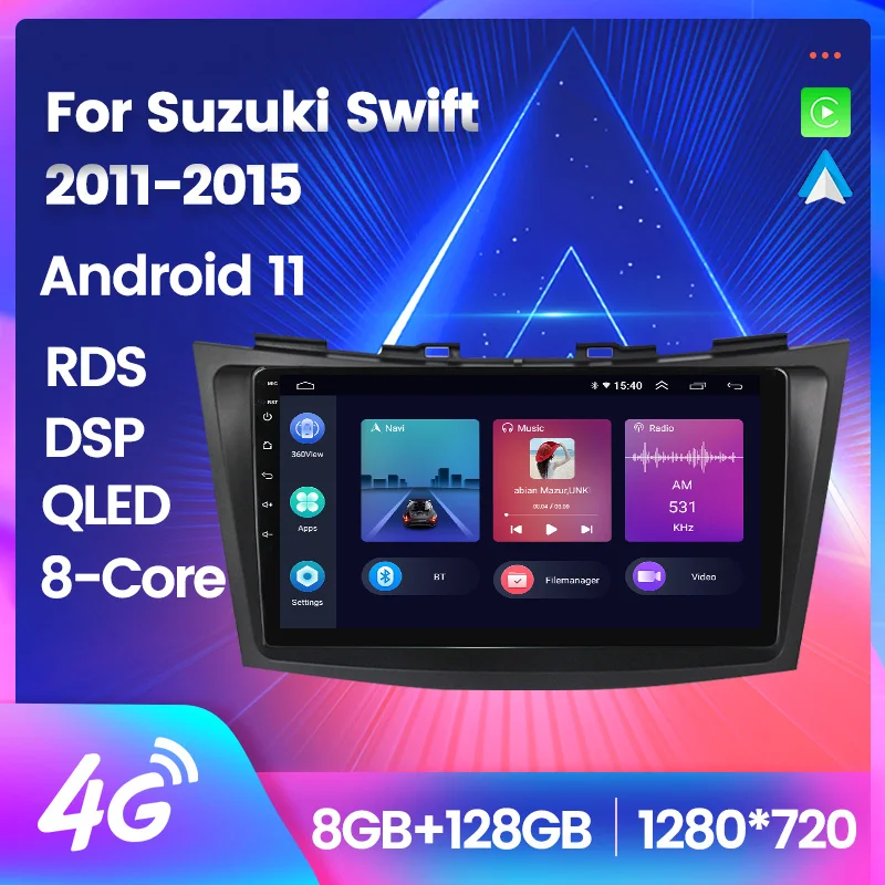 Автомагнитола 2 Din на Android 11 для SUZUKI SWIFT 2011 2012 2013 2014 2015 мультимедийная стереосистема