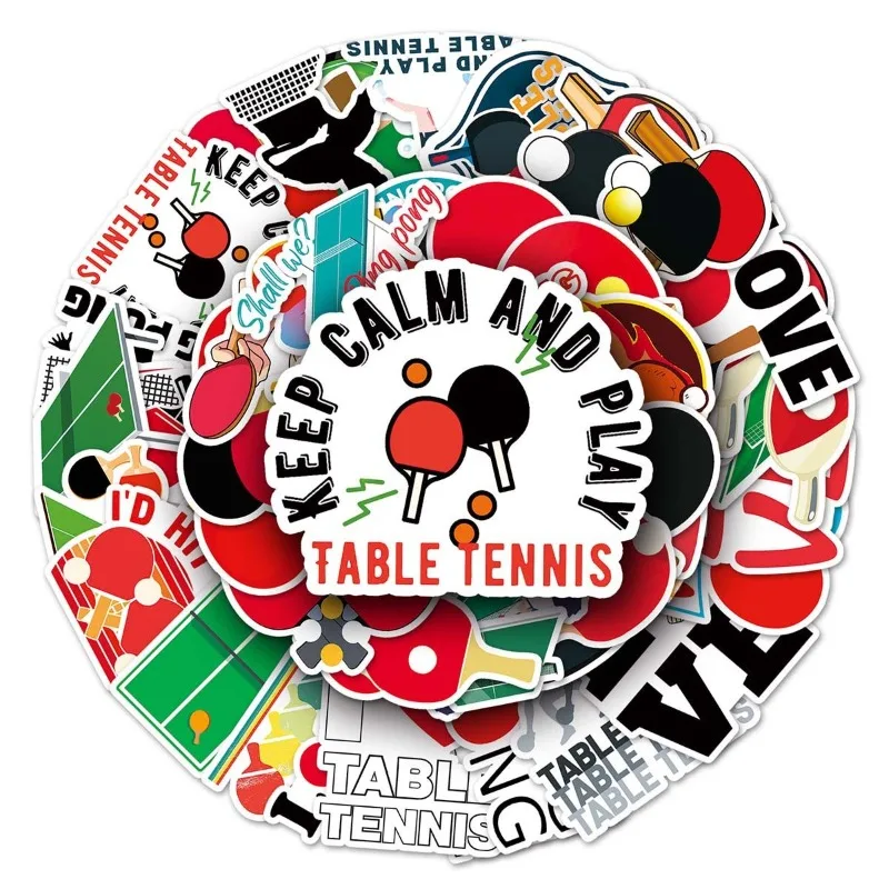 

50 Sheets of Table Tennis Sports Personality Graffiti Cartoon Stickers DIY Skateboard Water Cup Suitcase Computer Stickers Water