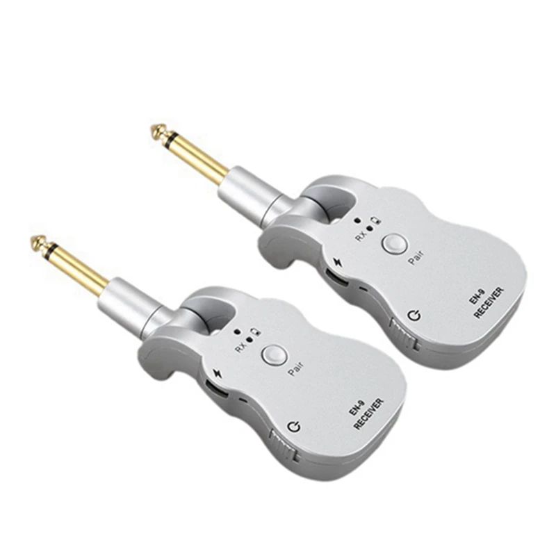 

2.4G EN-8 Wireless Guitar System Transmitter & Receiver For Guitar Bass Built-In Rechargeable Lithium Battery