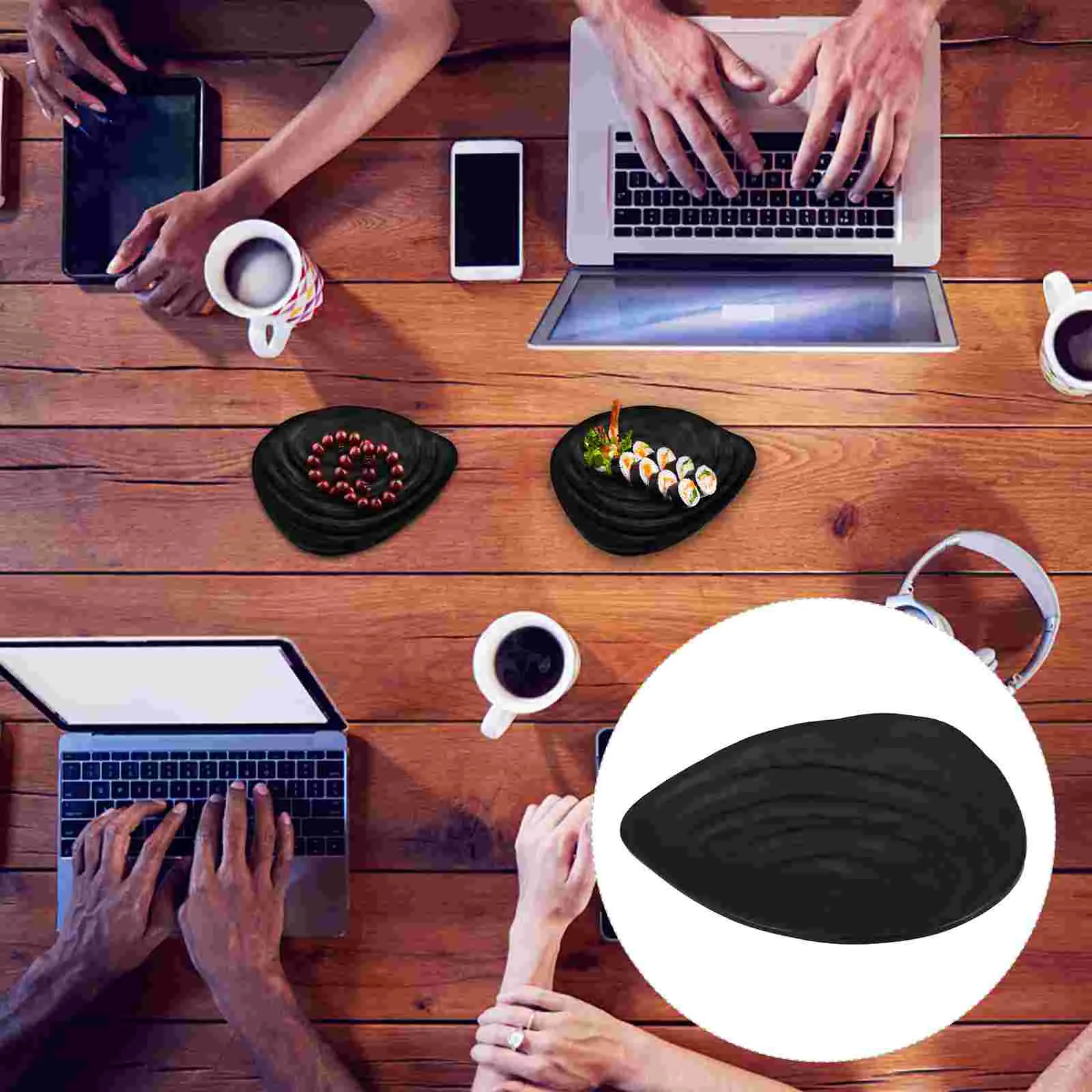 

Trinket Tray Black Melamine Tableware Portable Storage Multipurpose Jewelry Serving Household Exquisite Snack