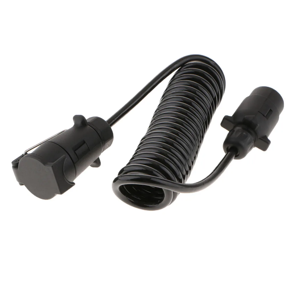 

Black Round RV 7-Pin Trailer Light Adapter Plug Connector 2 Meters