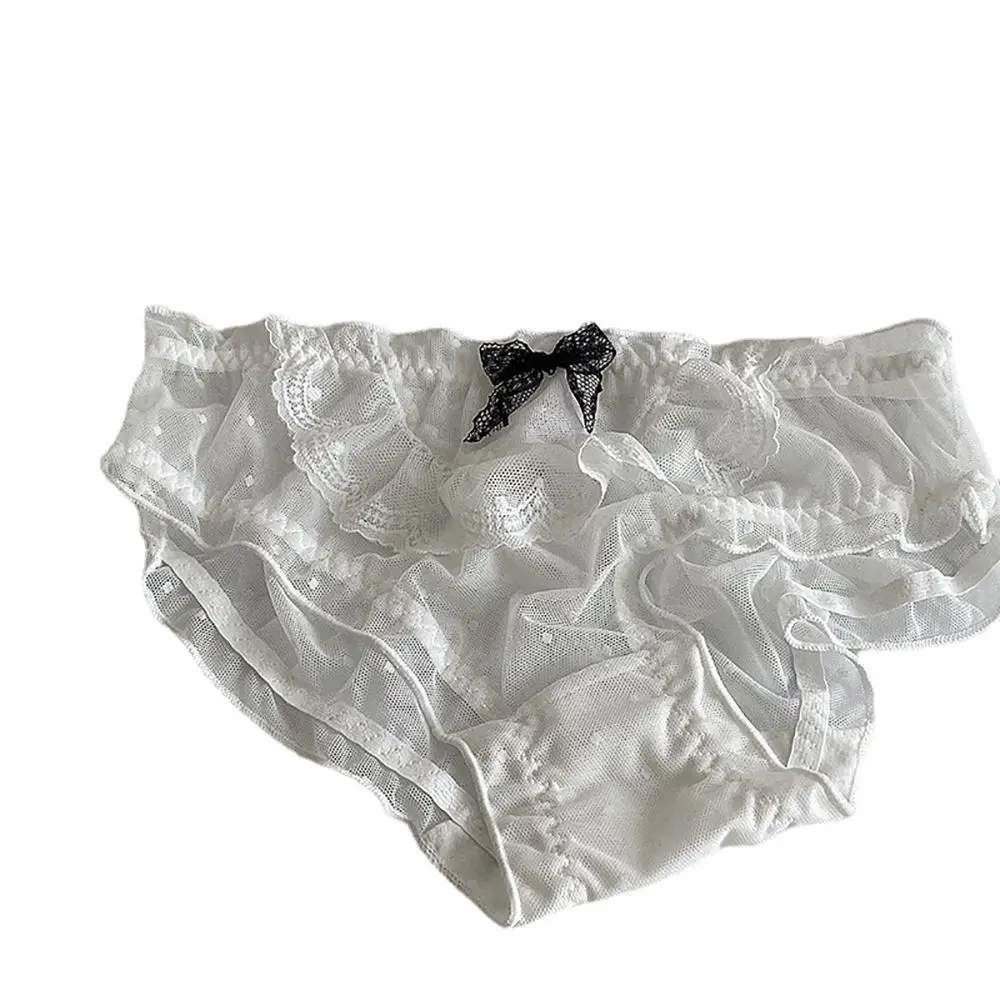 Сексуальные сетчатые трусики в горошек кружевные гофрированные дышащие