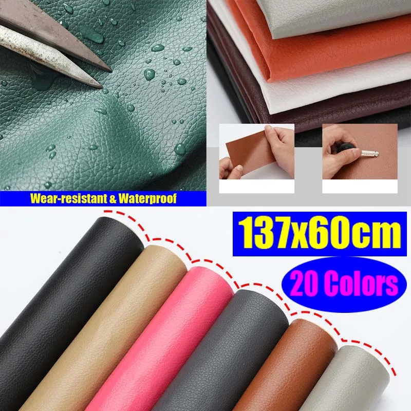 

20 Colors 137x60cm PU LeatherSelf Adhesive Fix Repair Patch Stick-on Subsidies Furniture Sofa Chair Table Stickers Scrapbook