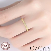 czcity 1 7mm braided ring for women fine sterling silver single wedding engagement statement jewelry christmas gifts