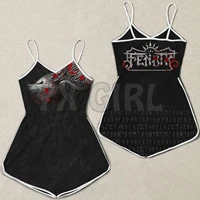 yx girl vikings blood women rompers fenrir 3d all over printed rompers summer womens bohemia clothes