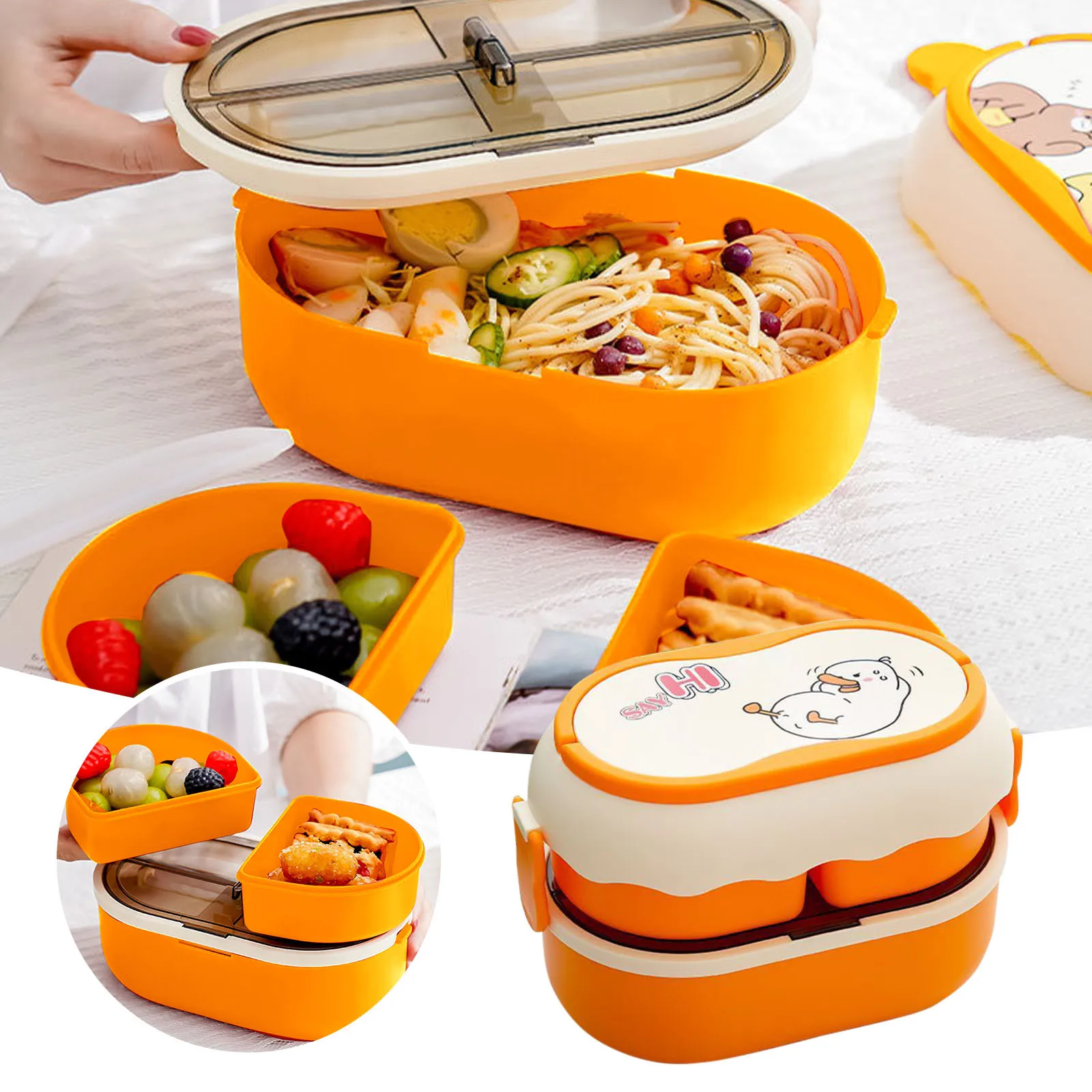 

Children's Lunch Box Double Compartment Student Lunch Box Couple's Lunch Lock N Lock Storage Storage Containers for Refrigerator