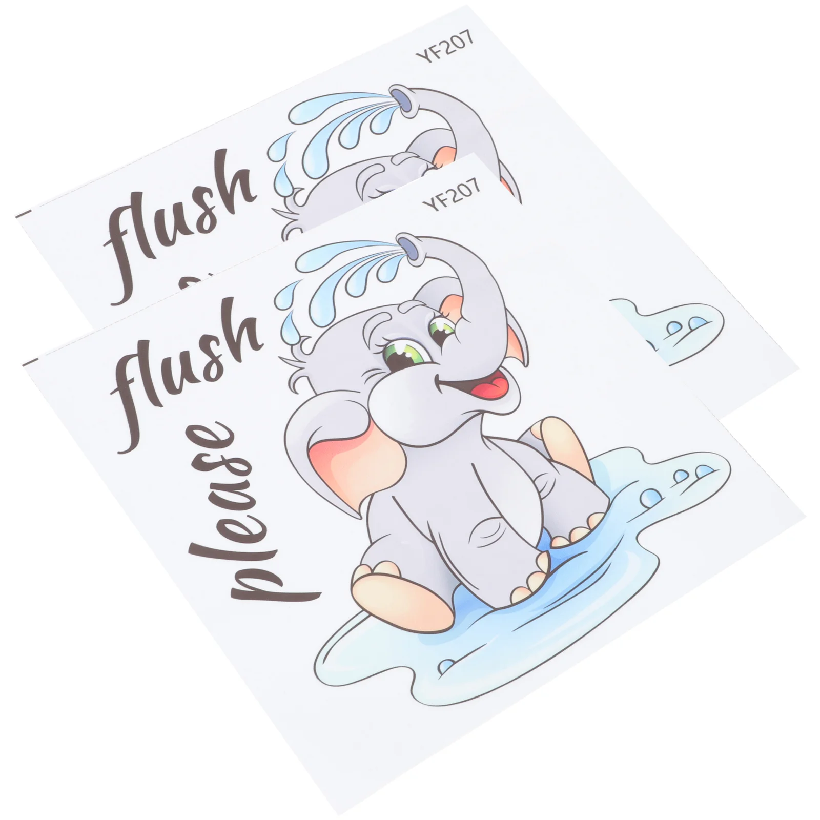 

Toilet Decal Bathroom Sticker Sign Stickers Flush Seat Elephant Wall Cartoon Lid Reminder Decals Funny Please Restroom Diy