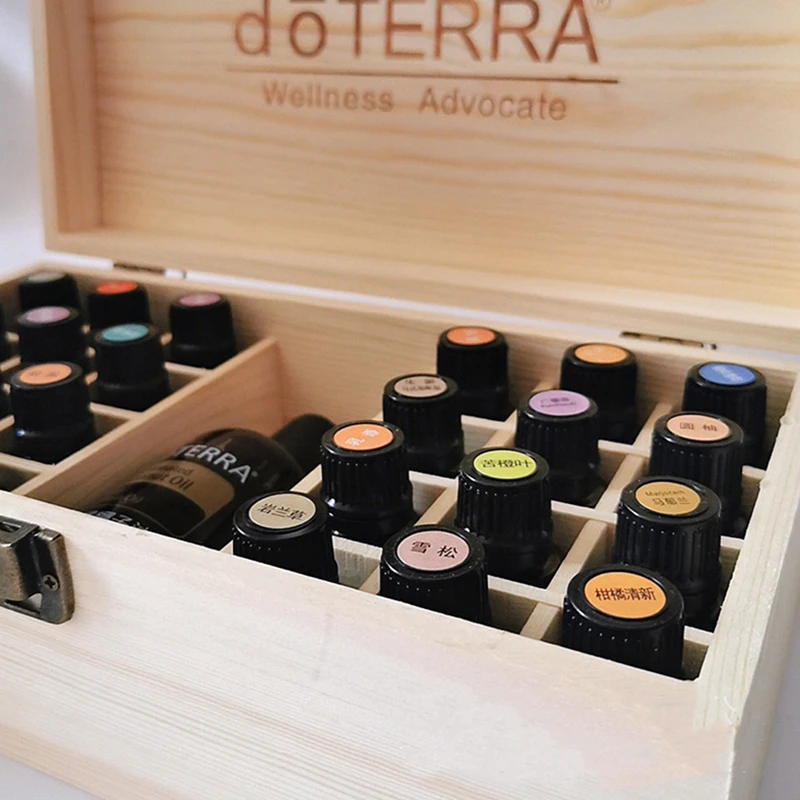 

Деревянный ящик для хранения эфирных масел, 15 мл, 20 + 1 отсек