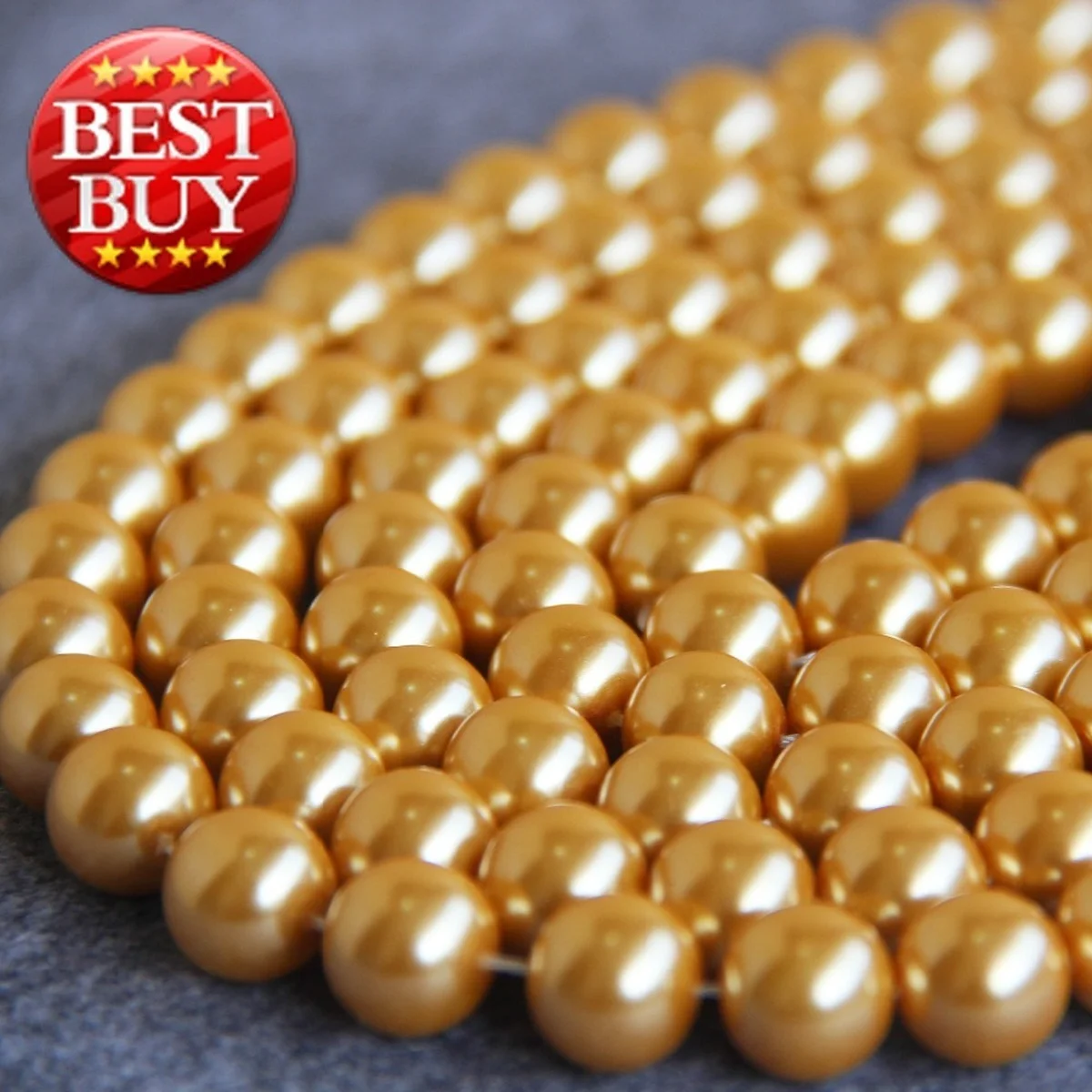 

2023 For Necklace&Bracelet 8 10 12mm Yellow Shell Pearl Beads DIY Gifts For Women Girl Loose Beads Jewelry Making Design 15inch