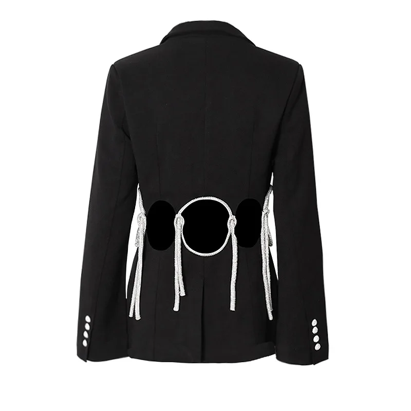 

Женский ажурный блейзер с поясом, облегающий пиджак с английским воротником и длинным рукавом, пиджак на шнуровке, женская мода, офисное пальто на пуговицах, 2023