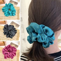oversized hair scrunchies for women solid satin silk scrunchie hair rubber bands elastic hair ties accessories ponytail holder