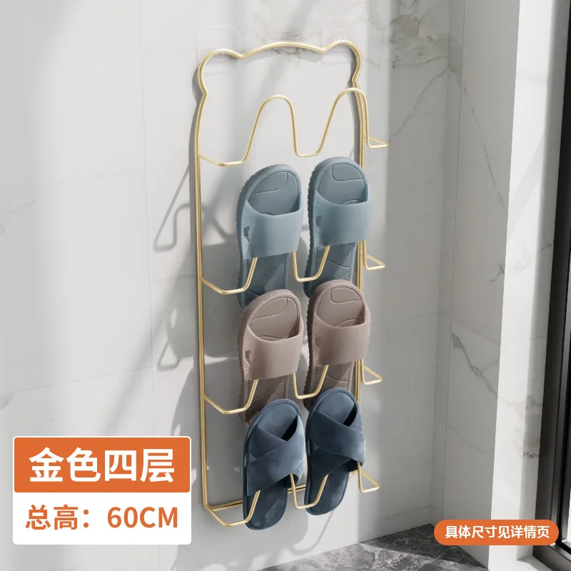 

Bathroom Slipper Storage Shelves Organizer Hooks
