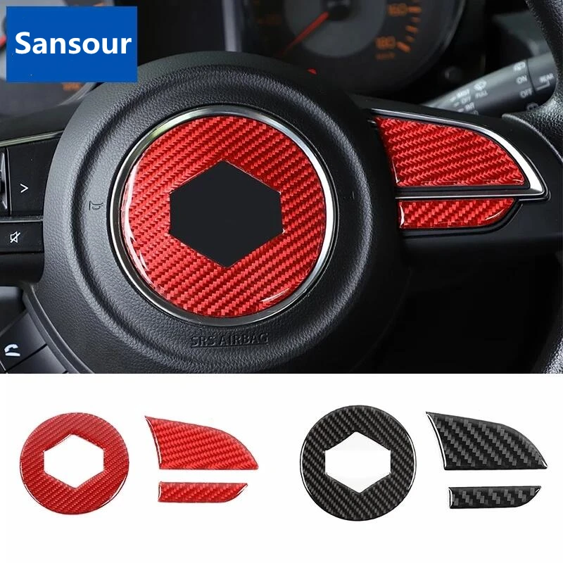 Декоративный чехол на руль автомобиля из мягкого углеродного волокна для Suzuki Jimny 2019 2020 2021 2022 2023, аксессуары для интерьера