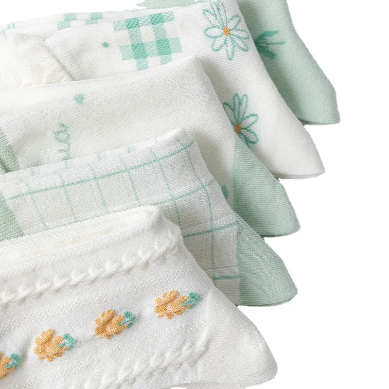 Носки женские хлопковые средней длины милые дышащие удобные в японском школьном