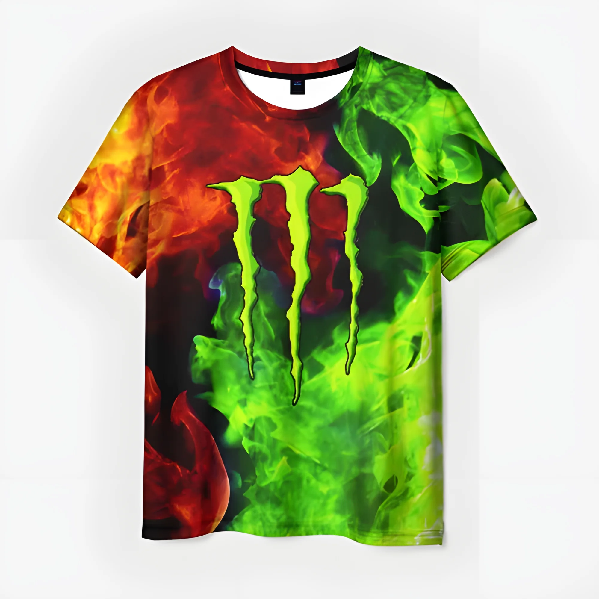 Фото Monster Energy Drink Уличная модная футболка Повседневный удобный спортивный модный топ для мужчин и женщин №3