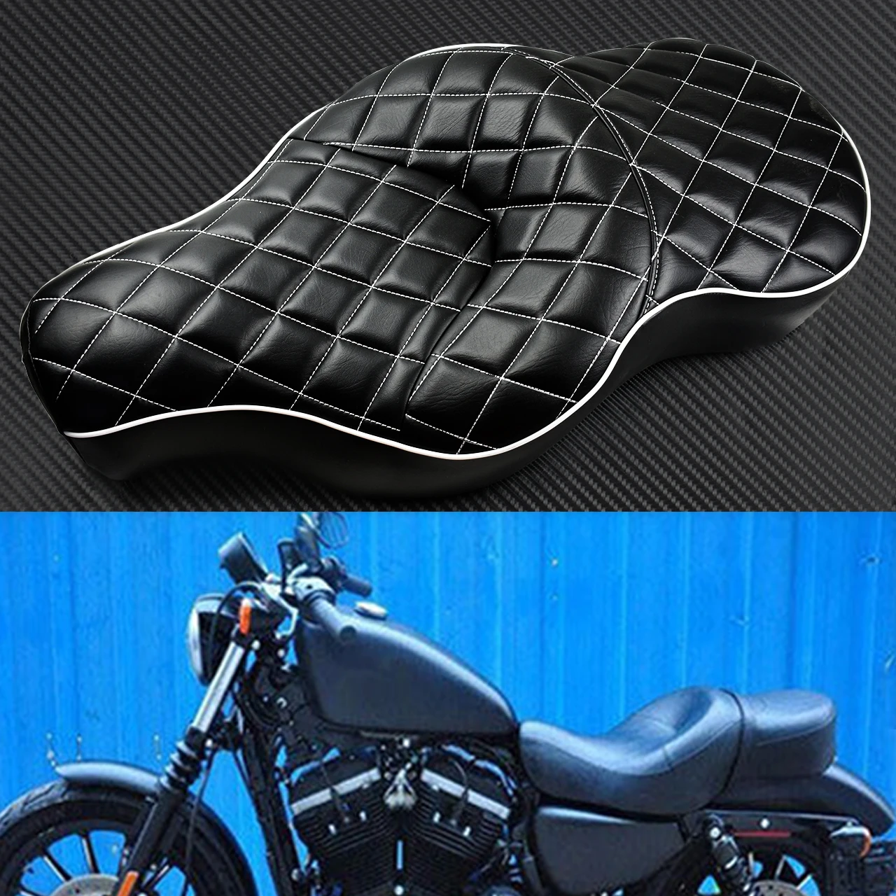

Два сиденья водителя и пассажира мотоцикла для Harley Sportster XL 883 1200 48, сорок восемь 2004-2022, Nightster Roadster Superlow