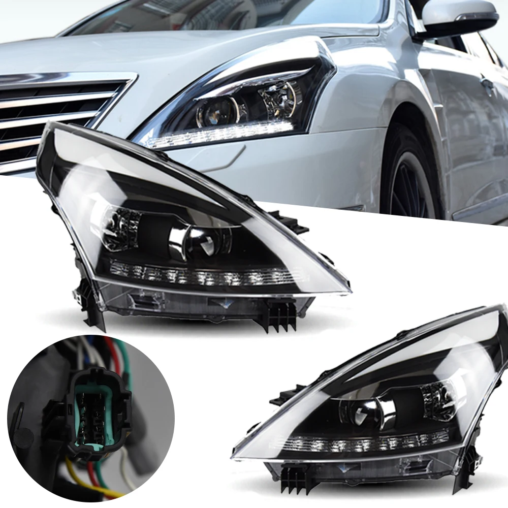 Фото Фара для Teana, светодиодные фары 2009-2012 Altima, автомобильный Стайлинг, DRL, сигнальная линза проектора, автоаксессуары, передняя часть №4