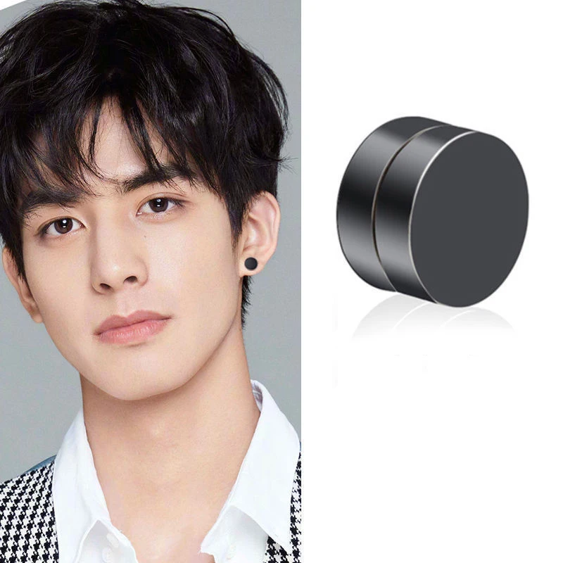 

Magnetic Earrings for Men Ear Clips Fake Piercing Korean Punk Surgical Steel Teenage Earrings Bar Party Earrings