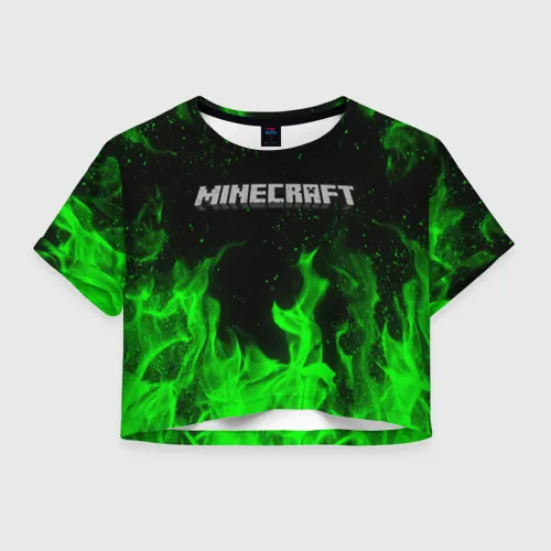 Женская футболка Crop-top 3D MINECRAFT | МАЙНКРАФТ