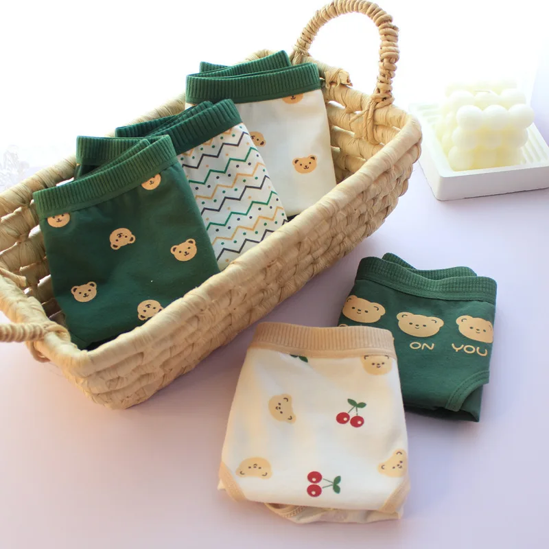 

1pcs Fashion Cute Briefs Women's Cotton Mid Waist Underwear Cartoon Seamless Underpants Female Cute Cotton Lingerie Panties