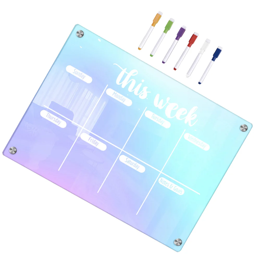 

Message Board Weekly Planner Magnetic Fridge Dry Erase Handwriting Pens Refrigerator Acrylic Boards Clear Planning