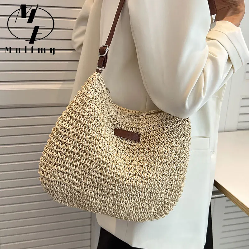 

Straw Handbags Crossbody Bag Women Beach Holiday Shopping Woven Shoulder Handbag Messenger Purses For Women Bags Fashion Summer