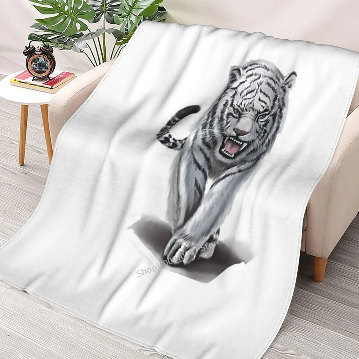 

Cat Vs Tiger Hands Off Cat Lover Throw Blanket 3D printed sofa bedroom decorative blanket children adult Christmas gift