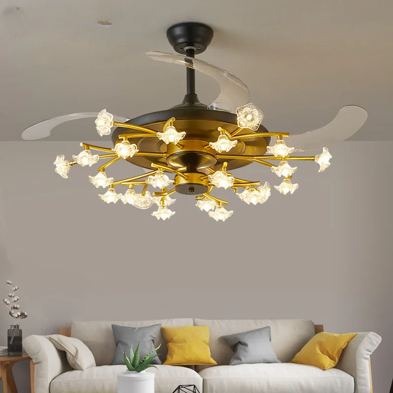 

Pendant Lights New Nordic Hidden Ceiling Fan Lamp LED Remote Control Creative Luxury for Home Living Room Bedroom Lighting Decor