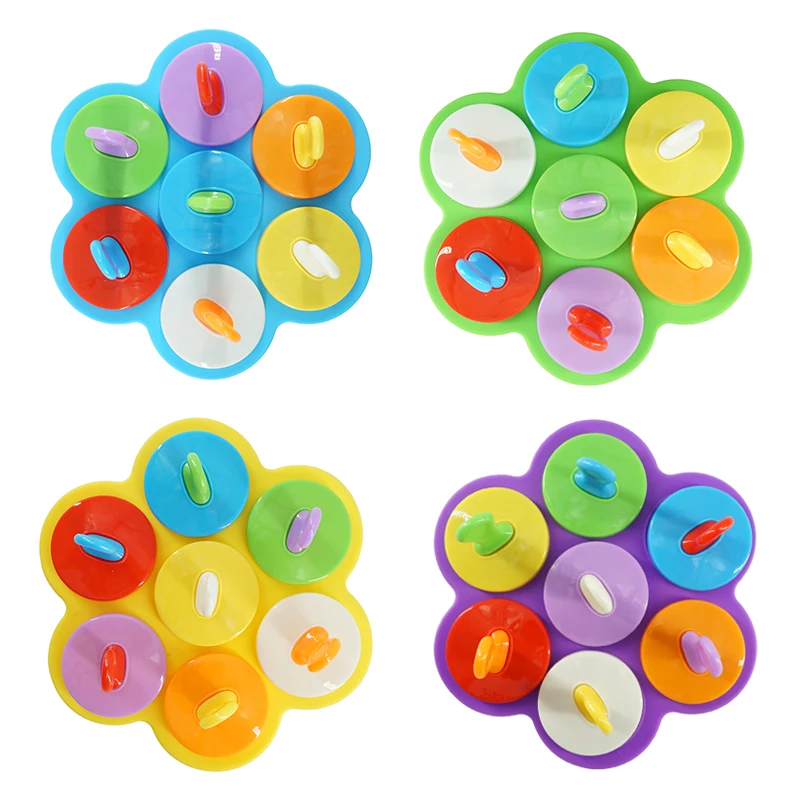 

7 Holes Ice Cream Mold Children's Popsicle Mold Food Supplement Box Silicone Ice Tray Ice Lolly Mold Fruit Shake Accessories
