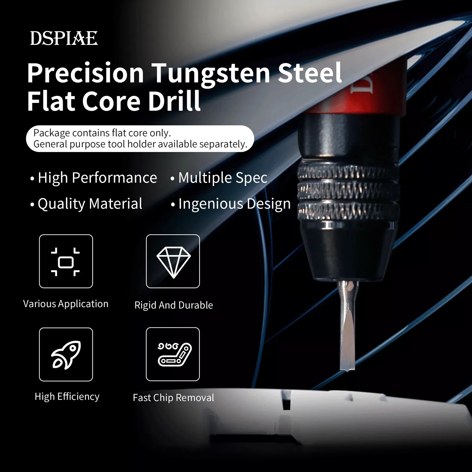 

DSPIAE FB Precision Tungsten Steel Flat Core Drill