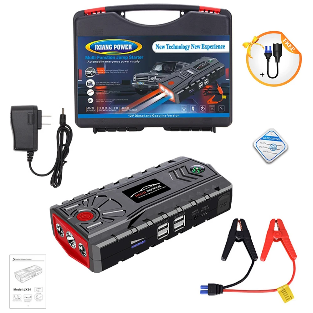 

Пусковое устройство для автомобиля 99900 мАч, а, внешний аккумулятор, портативное зарядное устройство для аккумулятора 12 В, пусковое устройст...