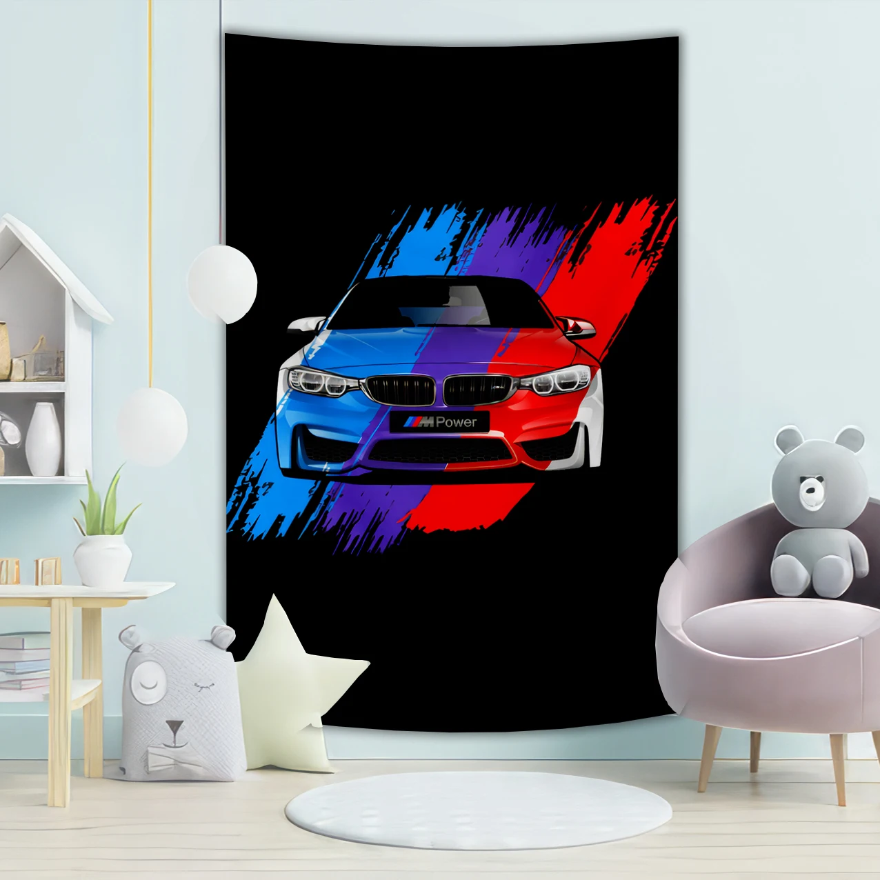 Аниме украшение для автомобиля фоновая лента флаг семейной спальни наружный