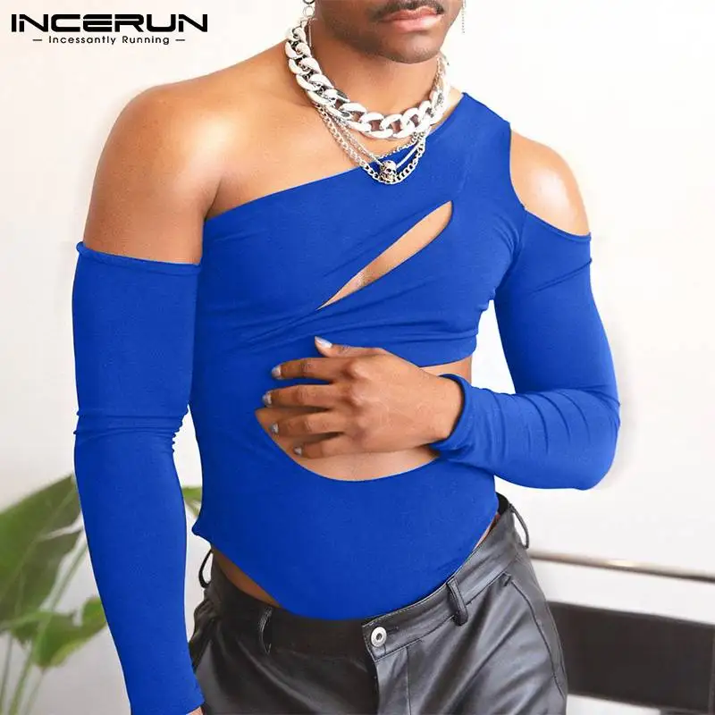 

Пикантные удобные мужские комбинезоны INCERUN, красивые хорошо облегающие однотонные комбинезоны, дизайнерский треугольный комбинезон на одн...