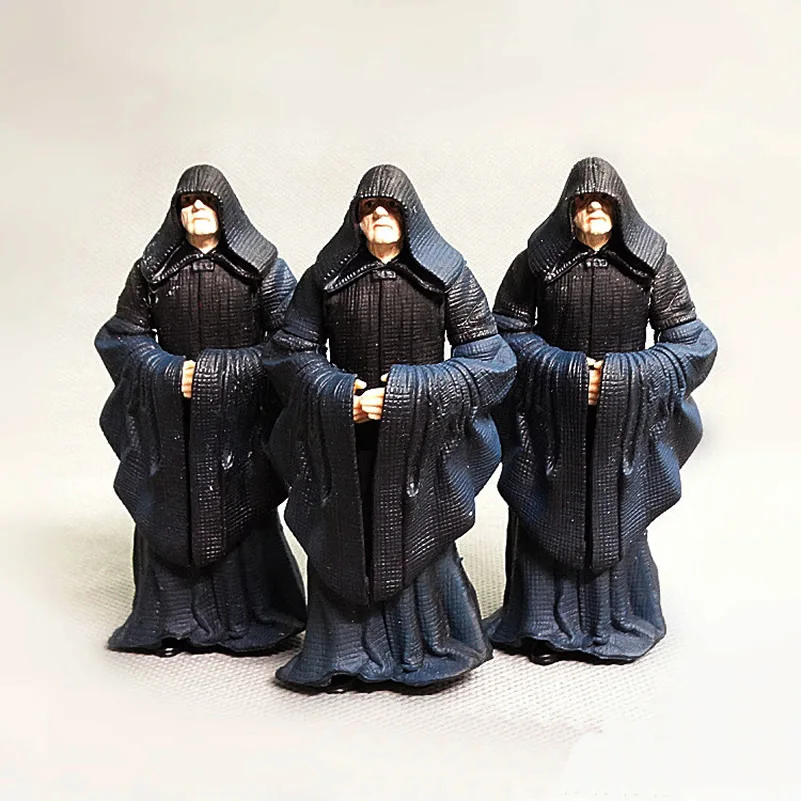 

Бесплатная доставка 3 шт. 10 см оригинальная Звездные войны самая большая злодейка Палпатин модель украшения ПВХ игрушка фигурка кукла