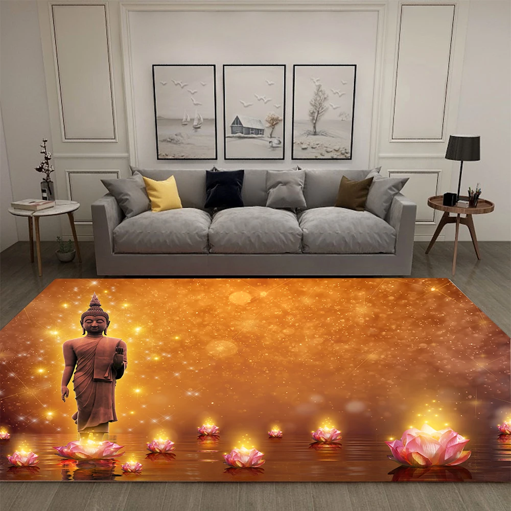 

Lotus Carpet Indian Buddha Meditation Home Decoration Living Room Carpet Youth Literature Room Decoration Large Carpet