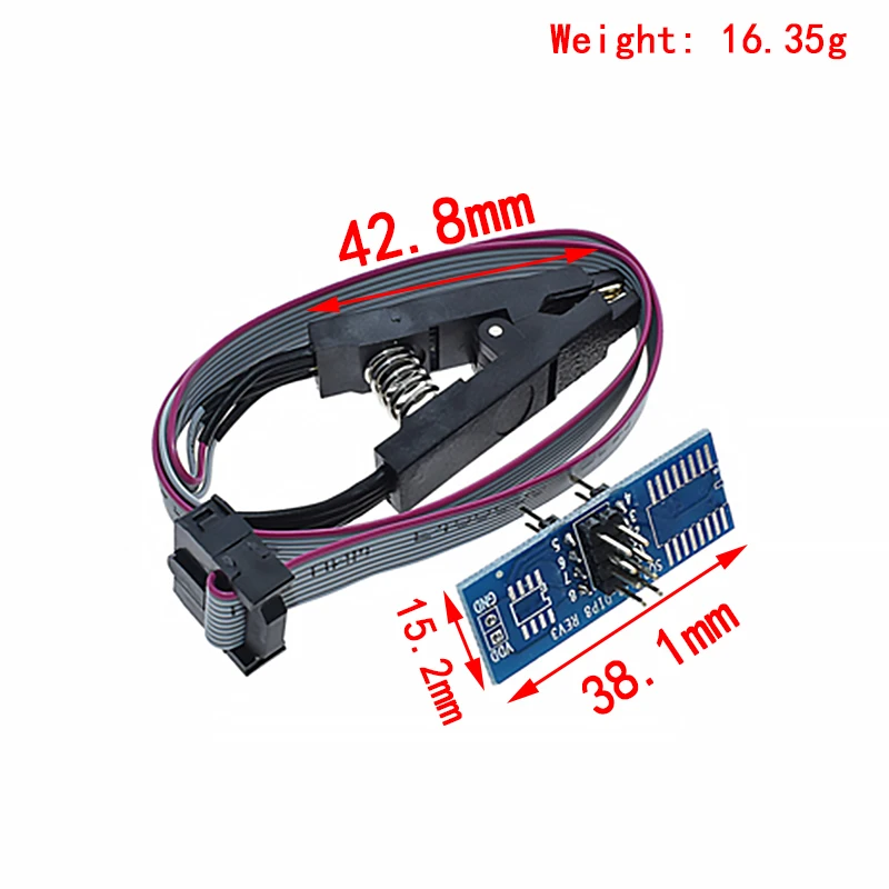 Фото CH341A XTW100 24 25 серии EEPROM Flash BIOS CH341 Модуль программатора USB + тестовый зажим SOIC8 SOP8 для EEPROM 93CXX/25CXX/24CXX №4