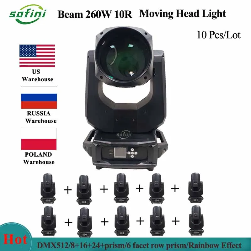 10 шт. светодиодный прожектор с вращающейся головкой 260 Вт 10r |