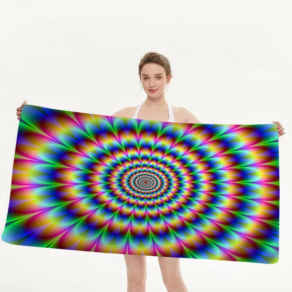 3D Vortex Illusion аниме пляжное полотенце для плавания мягкая впитывающая мочалка