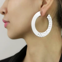 60mm wide metal hoop earrings for women 2022 unque design statement earring hoops big punk fashion jewelry girl gift