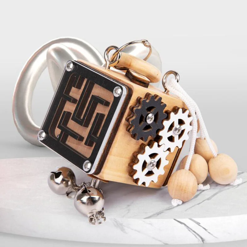 

Деревянная доска Монтессори, игрушка для детей, занятый куб, тренировочная коробка с замком, Ранние обучающие игрушки для ребенка