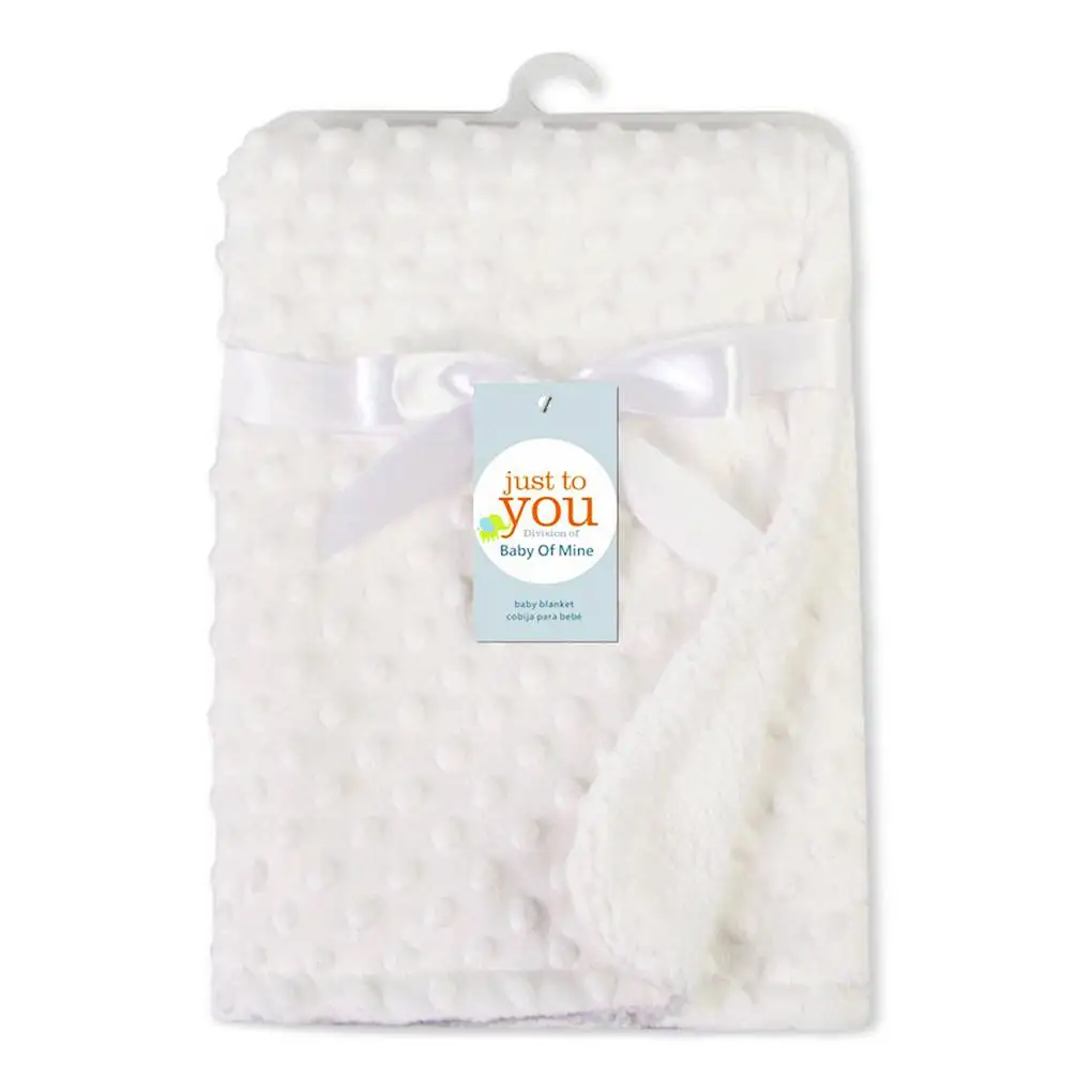 Baby Multifunctional Warm Soft Textured 2-layer Dimple Raised Dot Sleeping Receiving Blanket