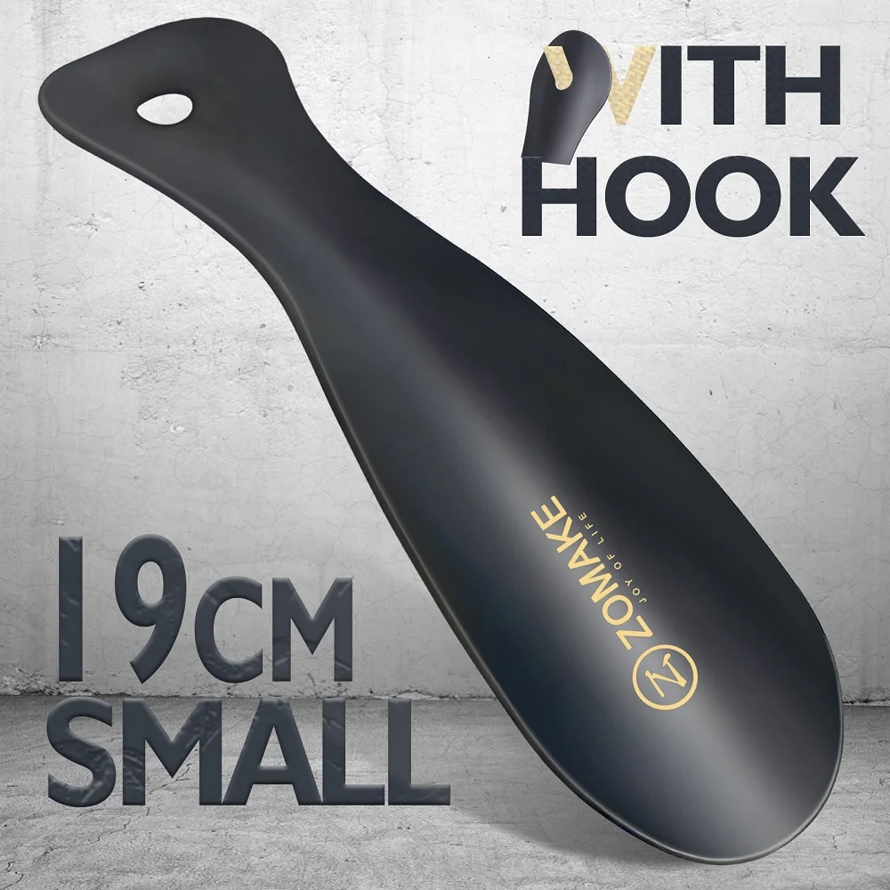 ZOMAKE 2Pcs Extra Long Metal ShoeHorn 72cm with Leather Handle Small 19cm with Travel Shoe Horns Wear Shoe Helper for Unisex